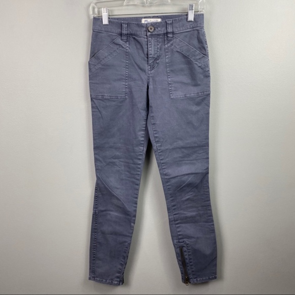 Madewell Moto Ankle Zip Pants Gray Size 24
